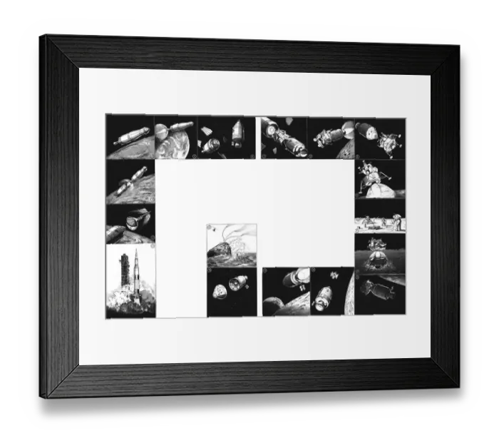 Framed Print : NASA Apollo mission sequence illustration Cutaway Drawing Framed Print : NASA Apollo mission sequence illustration Cutaway Drawing
