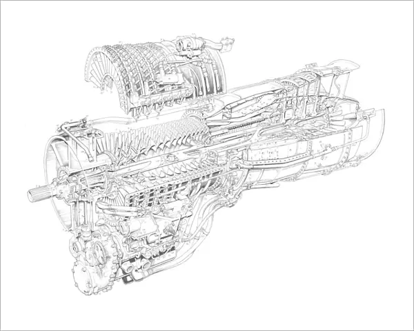 General Electric T64 Cutaway Drawing