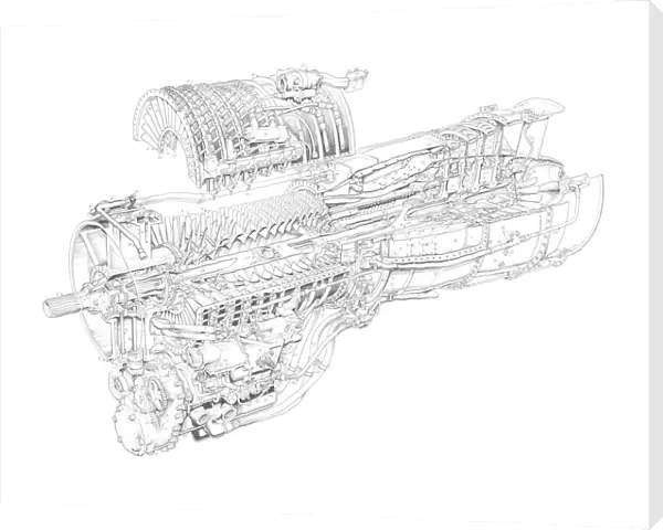 General Electric T64 Cutaway Drawing