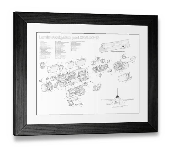 Framed Print : Martin Marietta Lantrin Navigation Pod Cutaway Drawing Framed Print : Martin Marietta Lantrin Navigation Pod Cutaway Drawing