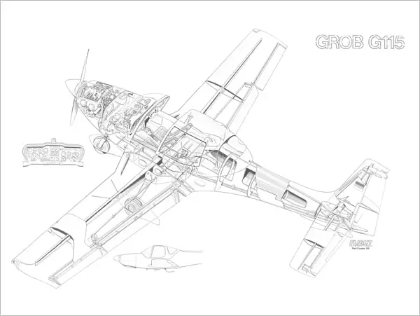Grob G115 Cutaway Drawing