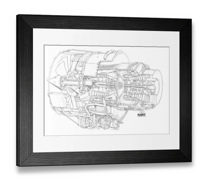 Framed Print : Garrett TFE531 Cutaway Drawing Framed Print : Garrett TFE531 Cutaway Drawing