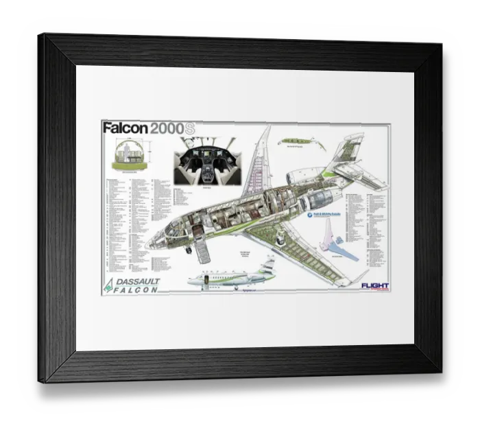 Framed Print : Dassault 2000S Cutaway Poster Framed Print : Dassault 2000S Cutaway Poster