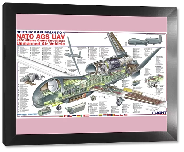 Northrop Grumman RQ4 NATO AGS (Global Hawk) Cutaway Poster