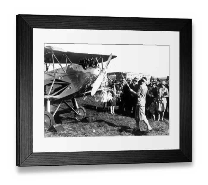Framed Print : Lady Bailey christening the Simmonds Cirus Spartan Framed Print : Lady Bailey christening the Simmonds Cirus Spartan