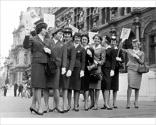 Air Hostesses Recieved at Paris Town Hall