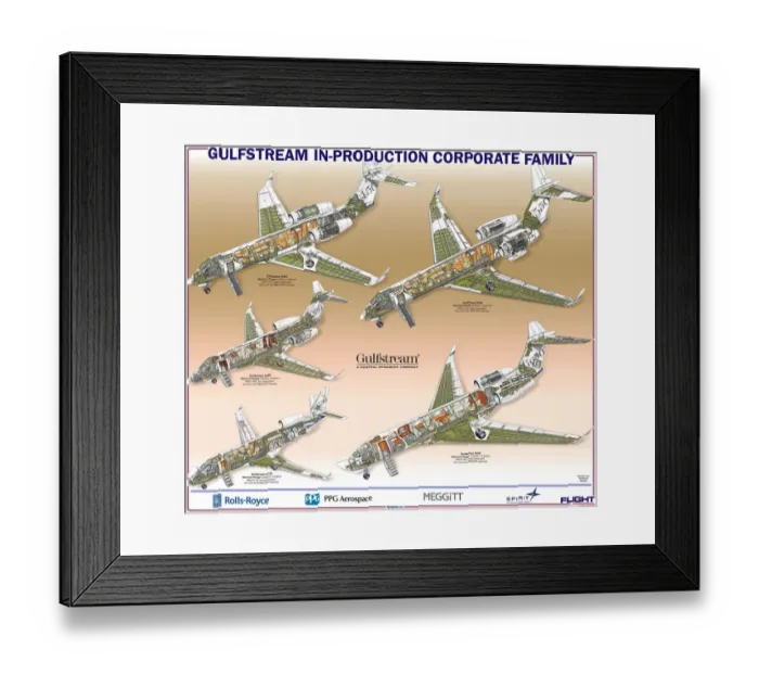 Framed Print : Gulfstream Family Cutaway Framed Print : Gulfstream Family Cutaway