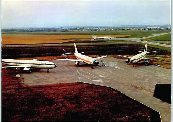 Three Airbus A300 static on the runway