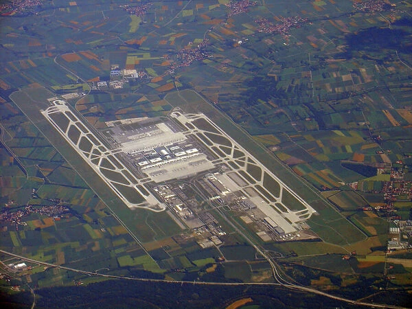 Aerial view of Munich Airport, Germany