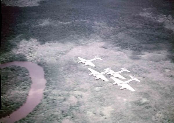 AF Hornets flying over jungles in Malaya during the communist insurgency 1950-53