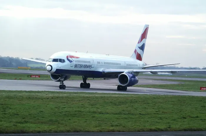 Framed Print : B. A 757; painted nose; taxing ;bright overcast day Framed Print : B. A 757; painted nose; taxing ;bright overcast day