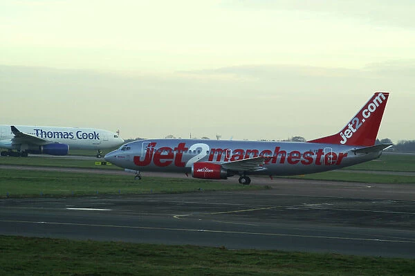 Boeing 737 Jet2. A Jet 2 b737 in special promotional Liveryat Manchester airport