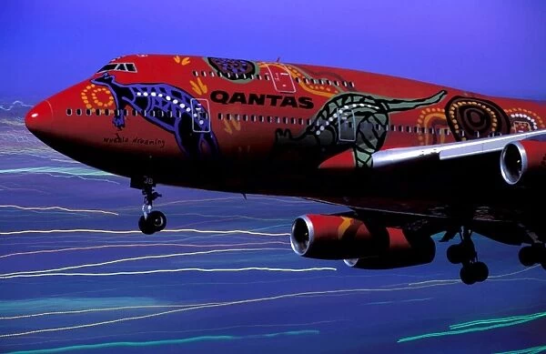 Boeing 747-400 Qantas in special aboriginal livery