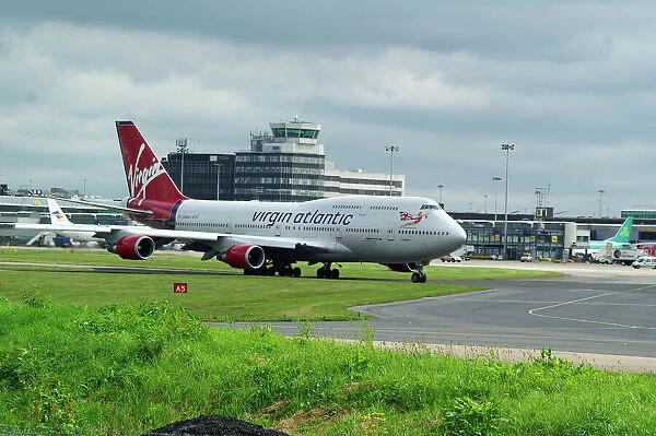 Boeing 747-400 Virgin at Manchester Airport Uk