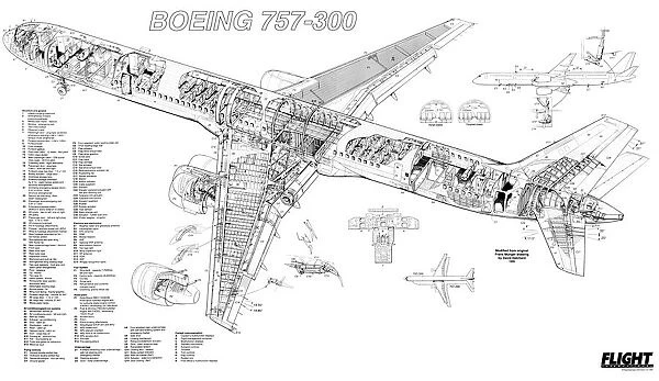 Boeing 757-300 Cutaway Poster