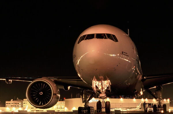 Boeing 777 at Boeing plant Seatle USA at night