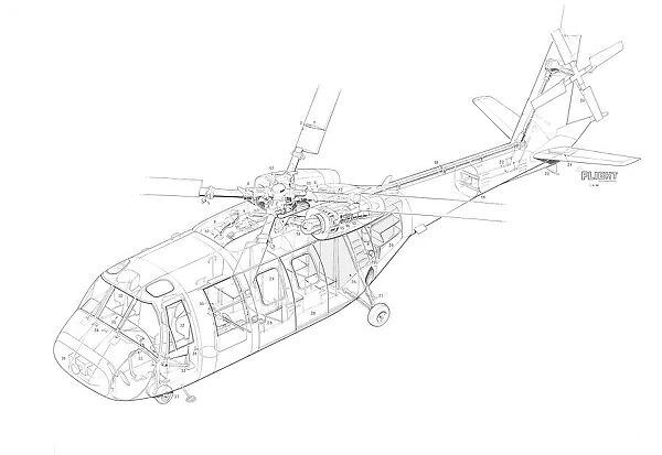 Boeing Helicopter Concept Cutaway Drawing