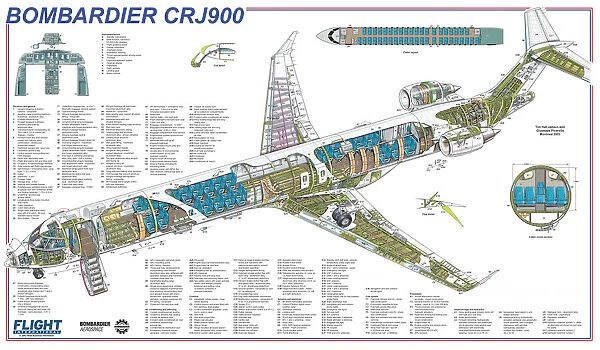 Bombardier CRJ900 Cutaway Poster
