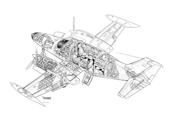 Cessna 421 Golden Eagle Cutaway Drawing