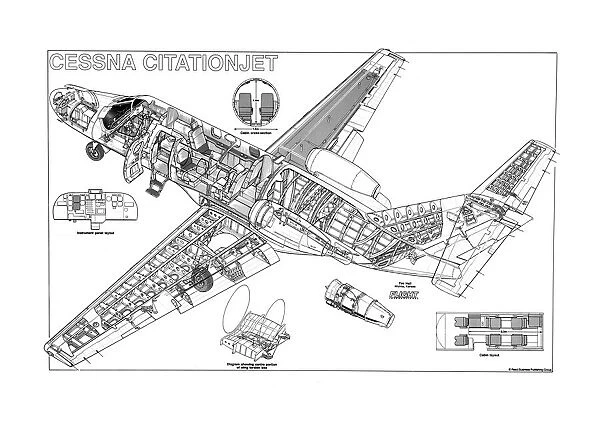 Cessna CitationJet Cutaway Drawing