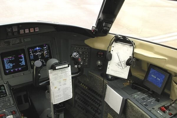 Challenger cockpit. Cockpit of N609CC at BHX