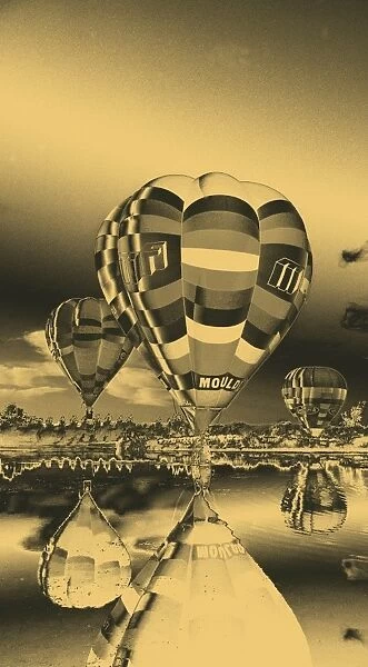 Concept image of Balloons over Henley Lake, NI, New Zealand