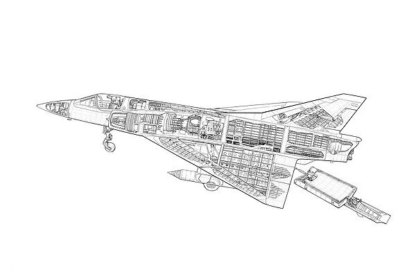 Dassault Mirage III Cutaway Drawing