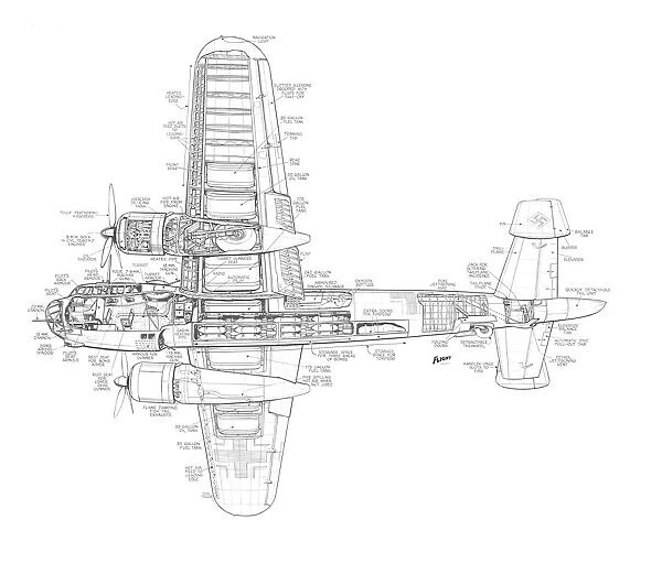 Dornier DO 217E2 Cutaway Drawing