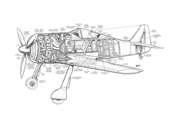 Focke-wulf FW 190A Cutaway Drawing