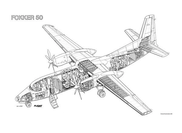 Fokker 50 Cutaway Drawing