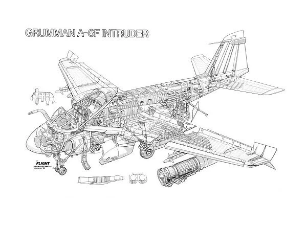 Grumman A-6F Intruder Cutaway Drawing