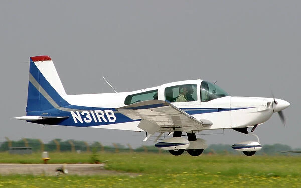 N31RB. Grumman a5 just about to touchdown at Kemble