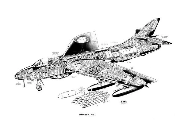 Hawker Hunter F6 Cutaway Drawing