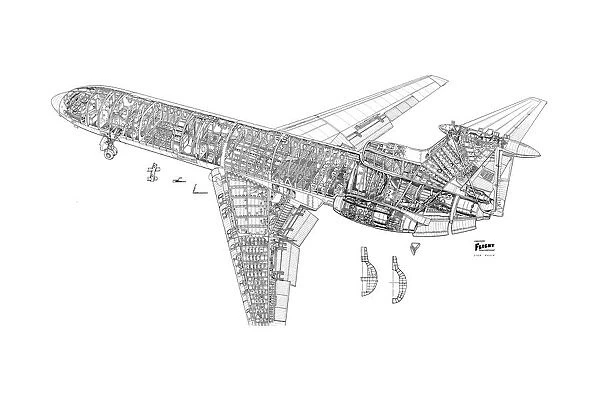 Hawker Siddeley Trident 1E Cutaway Drawing