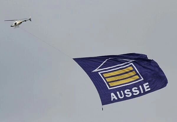 Helicopter towing banner