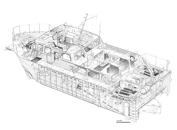 Hovermarine Survey Craft Cutaway Drawing