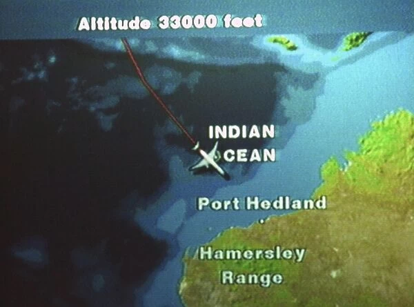 In-flite Map. Approaching the Australian Coast from SIN in 777-300
