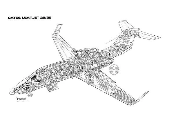 Learjet 28 / 29 Cutaway Drawing