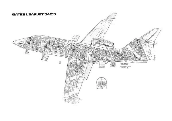 Learjet 54 / 55 Cutaway Drawing