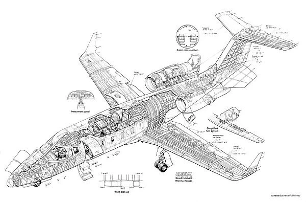 Learjet 60 Cutaway Drawing