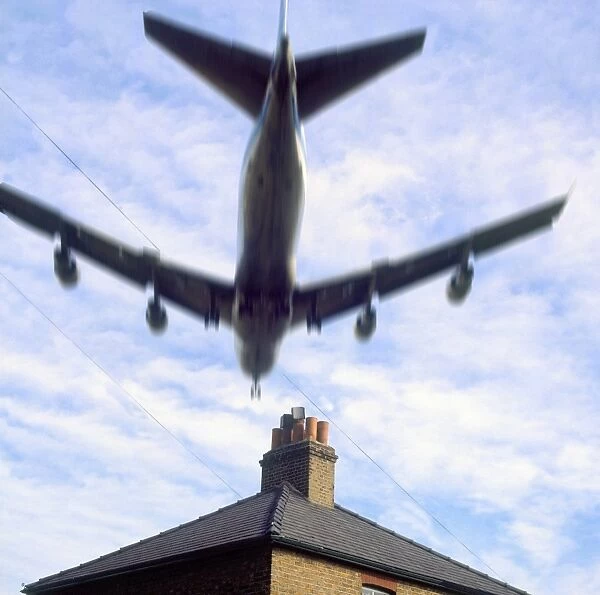 Low-flying over house