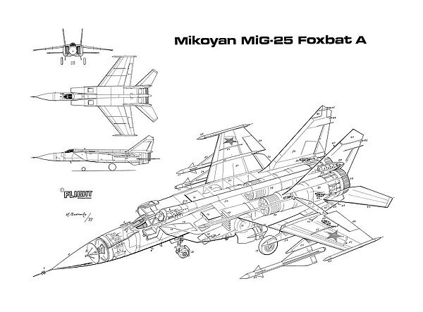 Mikoyan Mig-25 Foxbat Cutaway Poster