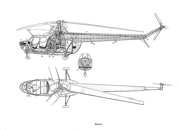 Mil Mi-1 Hoplite Cutaway Drawing