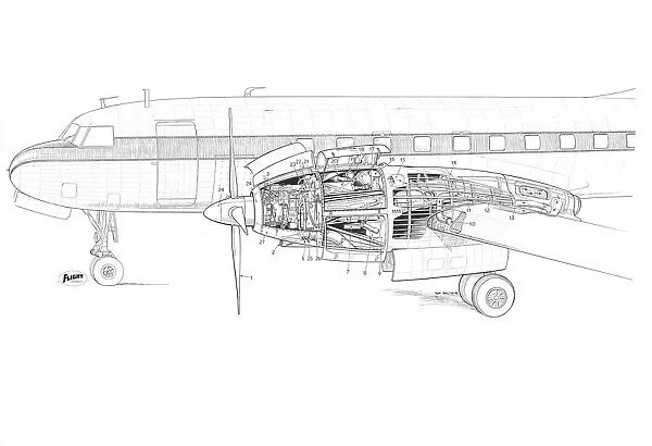 Napier / Convair Eland installation on convair 3 Cutaway Drawing