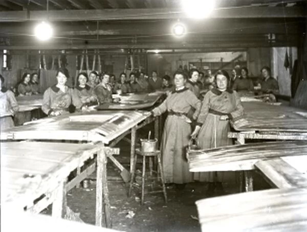 omen workers at an aircraft factory, circa 1910-14