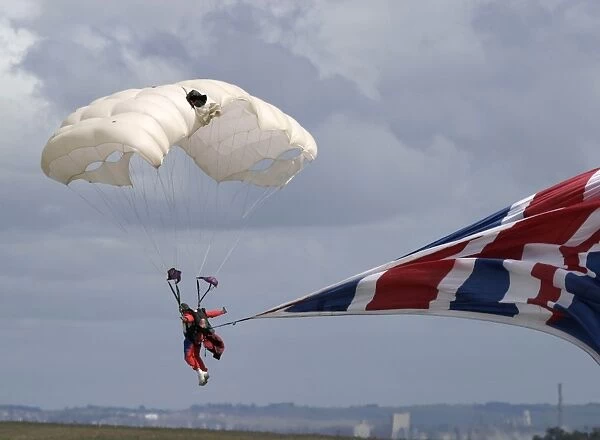 Parachutist. About to land at a breezy Avalon