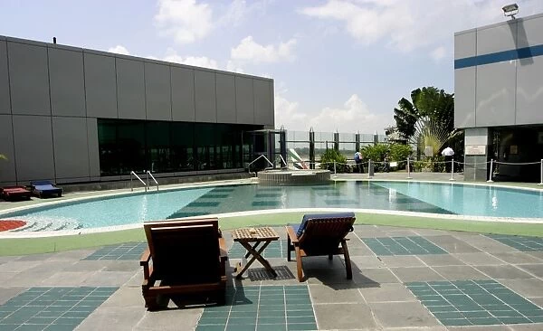 Pay as you swim. The Transit Hotels roof top swimming pool at Singapore Changi