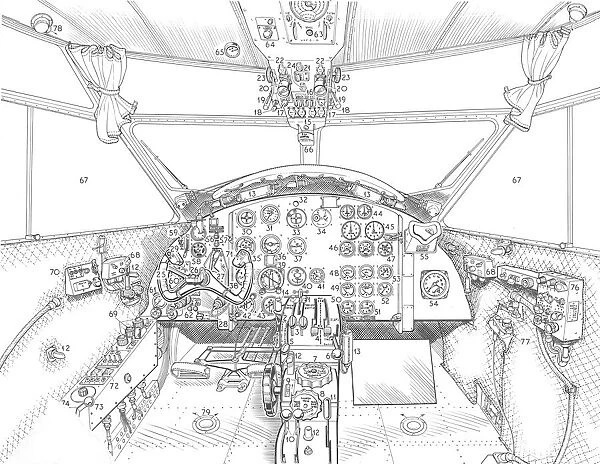 Percival Pembroke Cockpit Cutaway Drawing