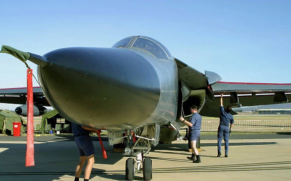 F.111. RAAF F.111 being pre-flight checked at Avalon