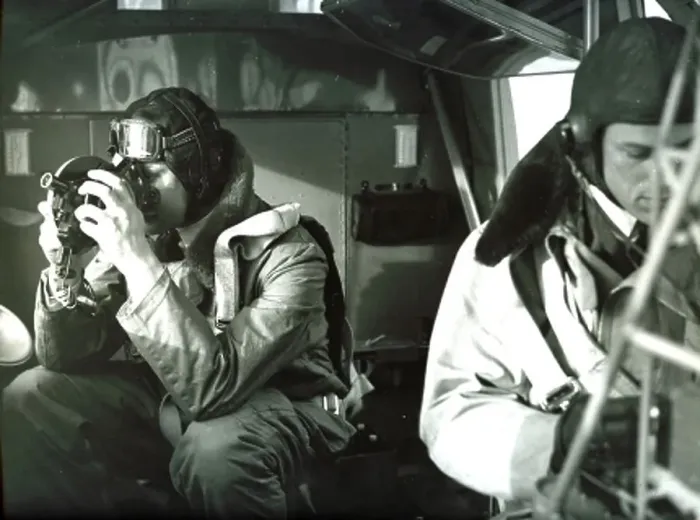 : RAF Aircrew (observers) carrying out surveillance operation : RAF Aircrew (observers) carrying out surveillance operation